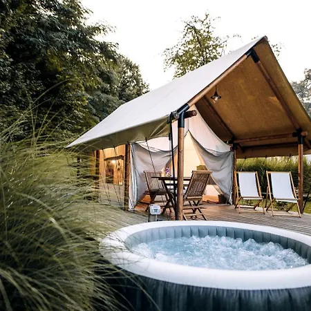Glamorous Safari Tents For Romantic Couples' Getaway With Jacuzzi On Vineyard In Slovenia