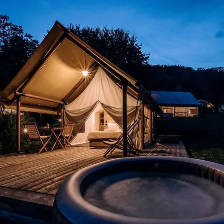 Glamorous Safari Tents For Romantic Couples' Getaway With Jacuzzi On Vineyard In Slovenia *
