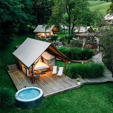 Glamorous Safari Tents For Romantic Couples' Getaway With Jacuzzi On Vineyard In Slovenia Vikendica